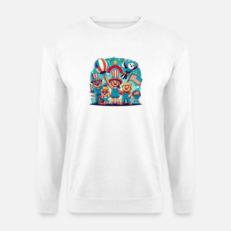Individueller 4th Juli Feierdesign - Unisex Pullover - Weiß