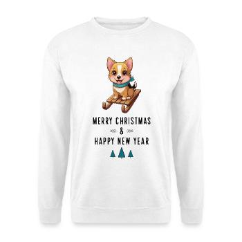 Chien à Noël - Sweat-shirt Unisexe - blanc - Devant