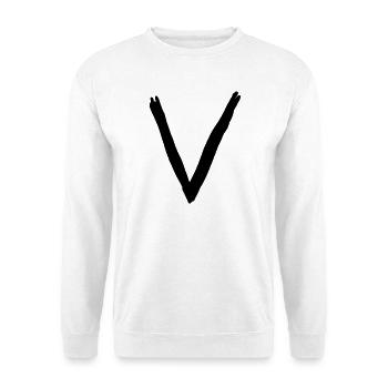 Buchstaben V - Unisex Pullover - Weiß - Vorne