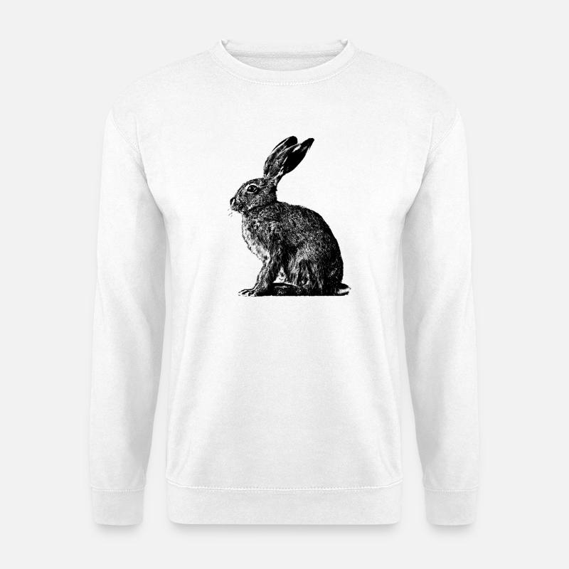 Hase / Feldhase / Osterhase ? - Unisex Pullover - Weiß