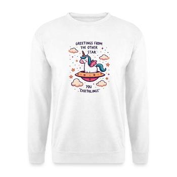 Licorne vue de l’espace - Sweat-shirt Unisexe - blanc - Devant