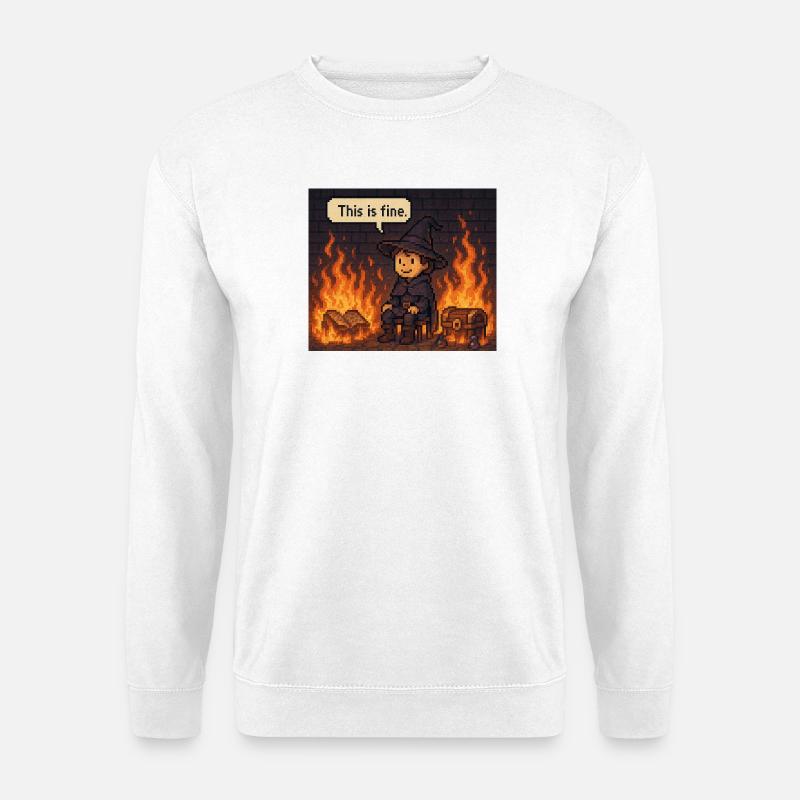 This Is Fine - Unisex Pullover - Weiß