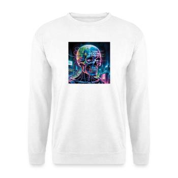 Cyberpunk Skull with Technology Quotes - Unisex Sweatshirt - white - Front