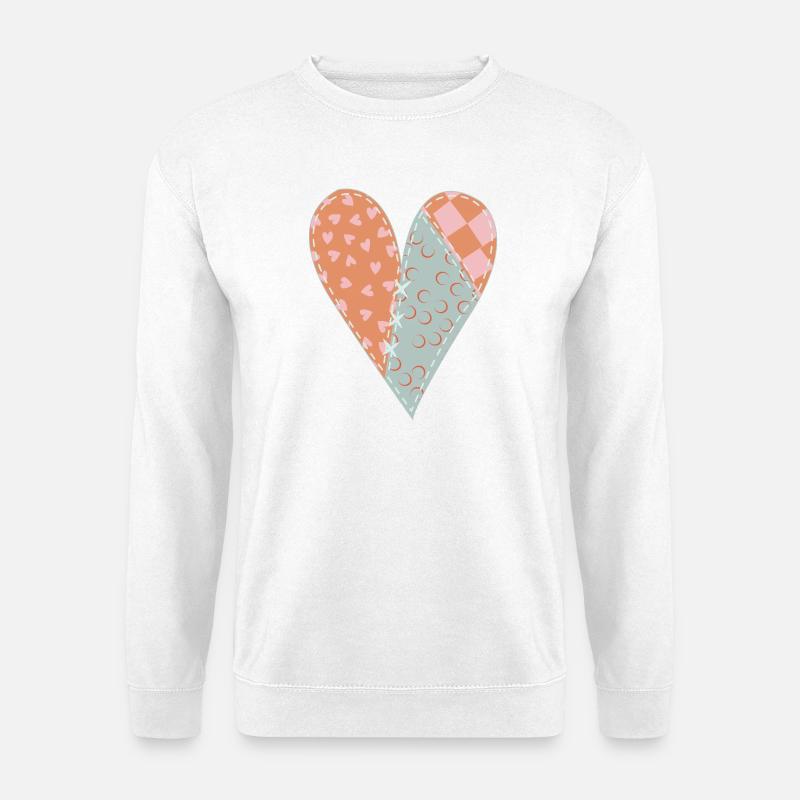 Patchwork Heart No8 - Unisex Sweatshirt - white