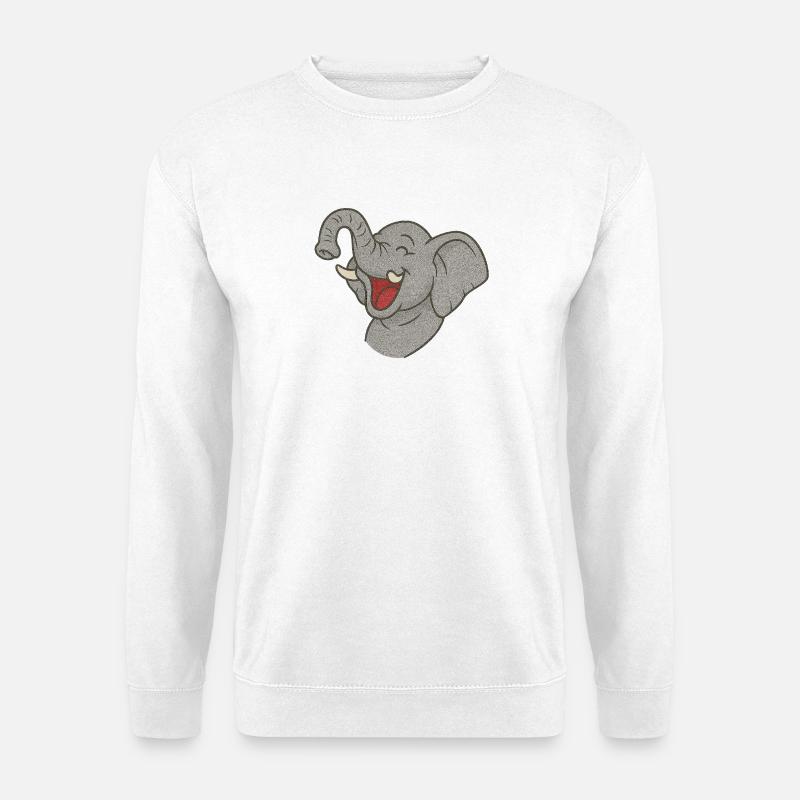 Elefand_der_lacht - Unisex Pullover - Weiß