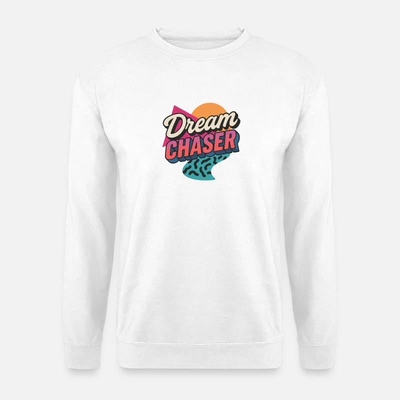 Retro 80er Inspired Dream Chaser Design - Unisex Pullover - Weiß