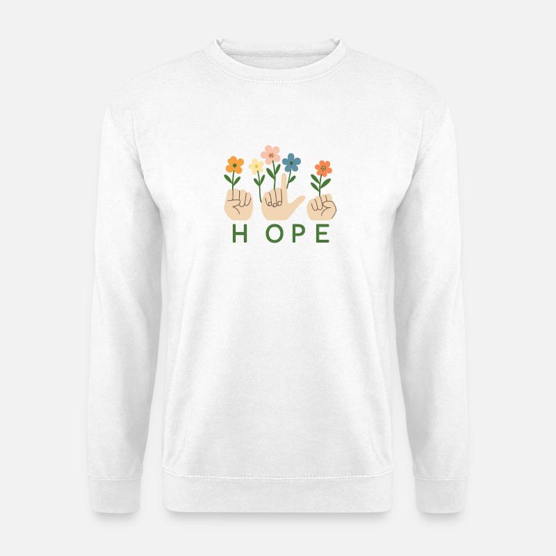 HOPE_ASL_Wildflowers - Unisex Pullover - Weiß