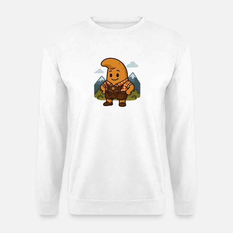 Lederhosen Kipferl - Unisex Pullover - Weiß
