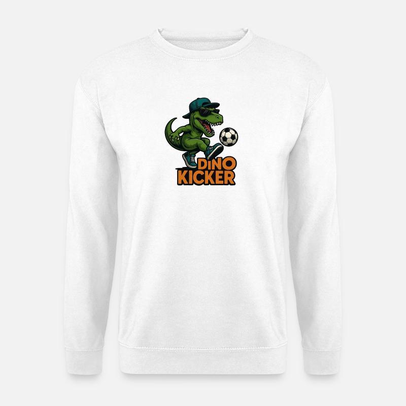 Fußball Dino - Unisex Pullover - Weiß