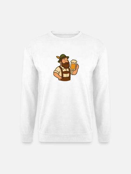 Bayerischer Biergarten–Motiv - Unisex Pullover - Weiß