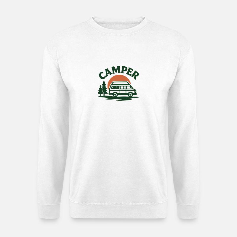 Camping Van Naturmotivation - Unisex Pullover - Weiß