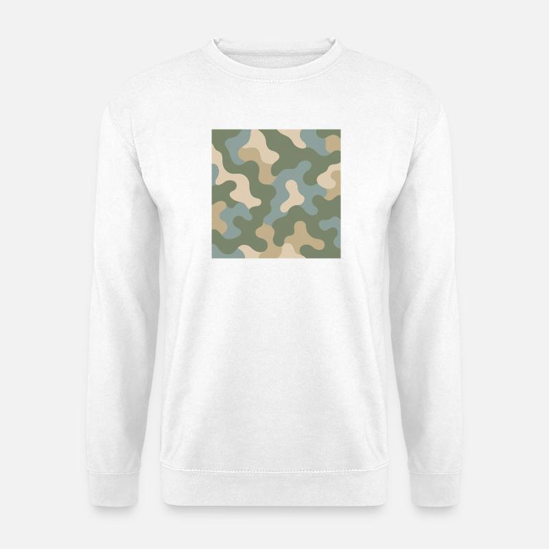 Moderner Camouflage-Hoodie - Unisex Pullover - Weiß