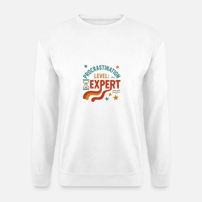 Procrastination Level Expert Motivation Graph - Unisex Sweatshirt - white