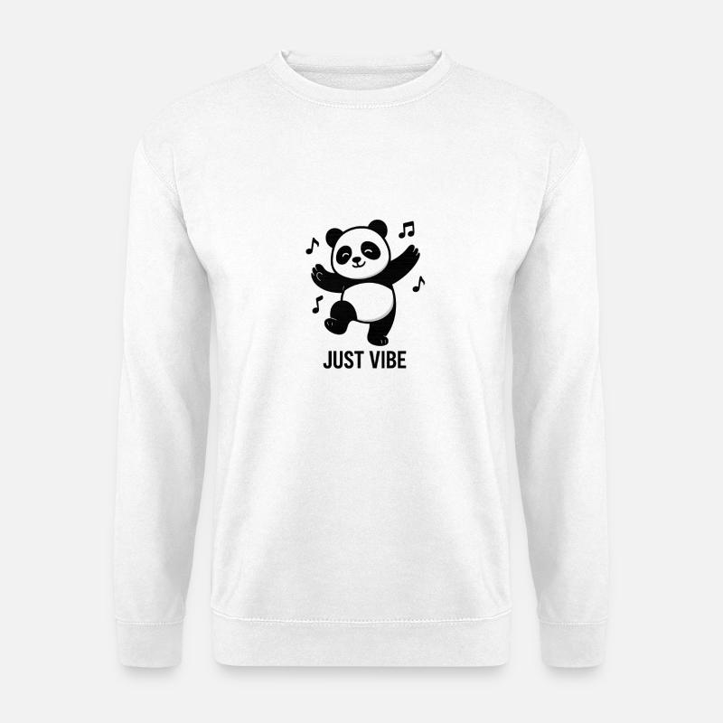 Chilling panda bear with music design - Unisex Sweatshirt - white