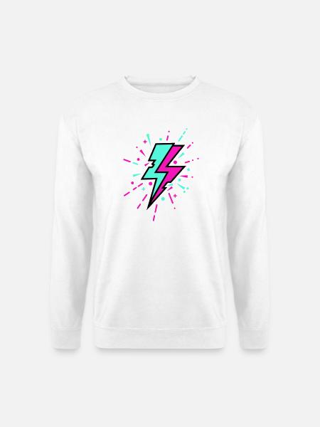 Retro Blitz bunten Stil - Unisex Pullover - Weiß