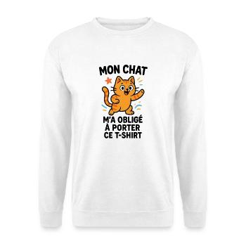 Chat Mignon Enjoué à Porter - Sweat-shirt Unisexe - blanc - Devant