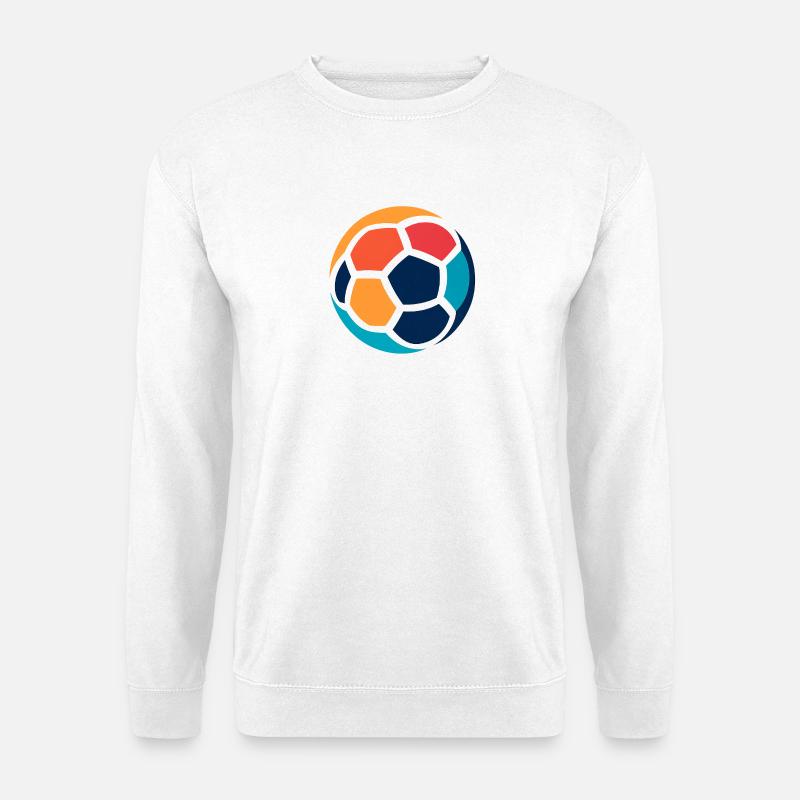Futuristischer geometrischer Fußball-Print - Unisex Pullover - Weiß