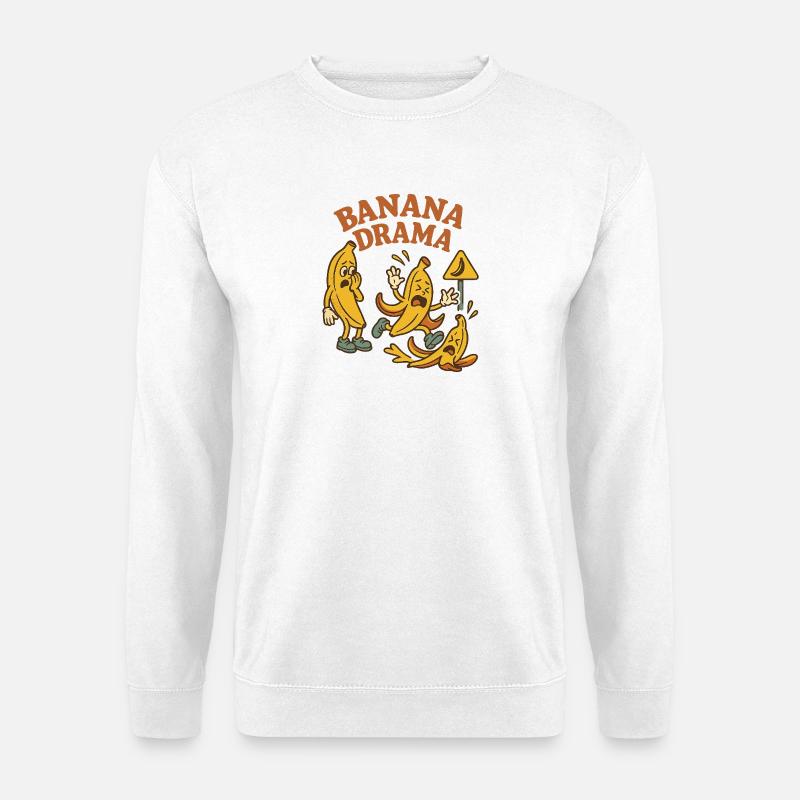 Banana Drama Cartoon Trio - Unisex Pullover - Weiß