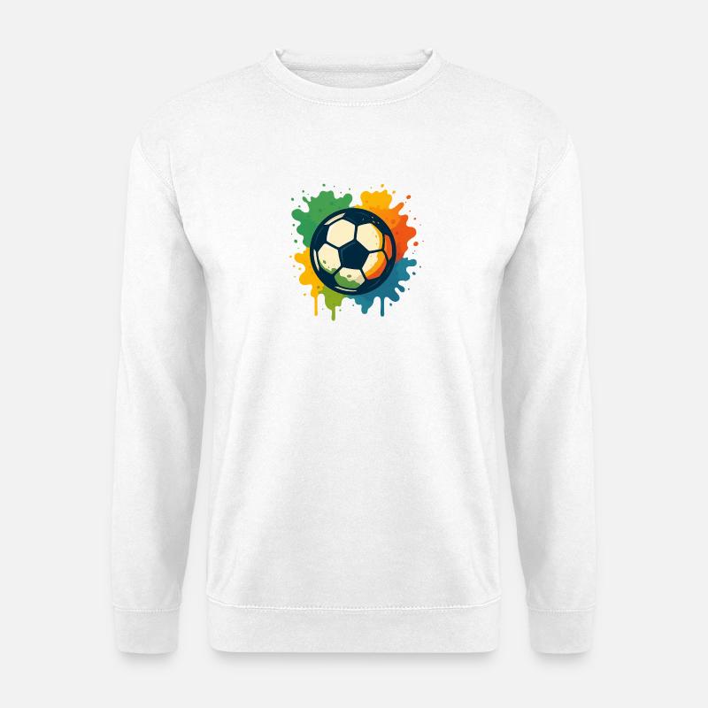 Buntes Fußball-Splatter Design - Unisex Pullover - Weiß