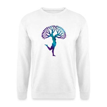 Energetischer menschlicher Baumtanz, YOGA ZEIT - Unisex Pullover - Weiß - Vorne