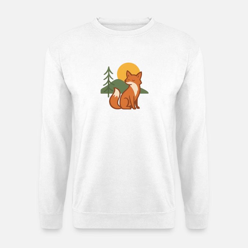 Waldfuchs im Sonnenuntergang - Unisex Pullover - Weiß