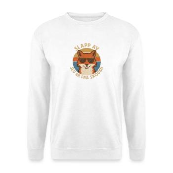 Entspann dich, Fuchs - Unisex Pullover - Weiß - Vorne - Alina (178cm) & Michal (187cm)