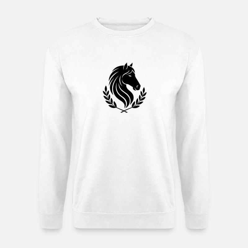 Pferdekopf Laubkranz Silhouette - Unisex Pullover - Weiß