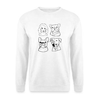 Chiens - Sweat-shirt Unisexe - blanc - Devant