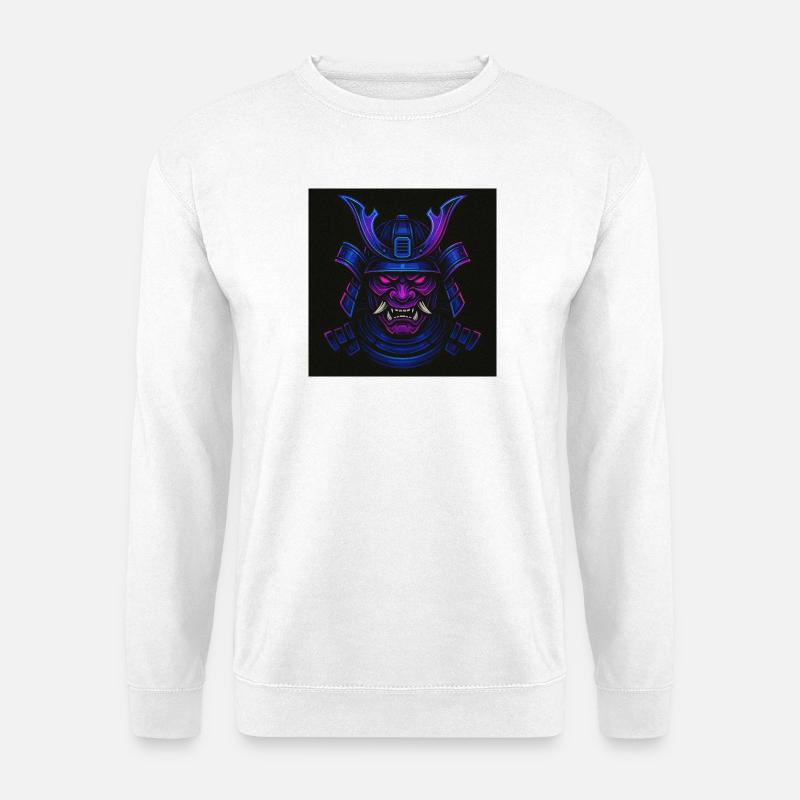 Neon Samurai Maske - Unisex Pullover - Weiß