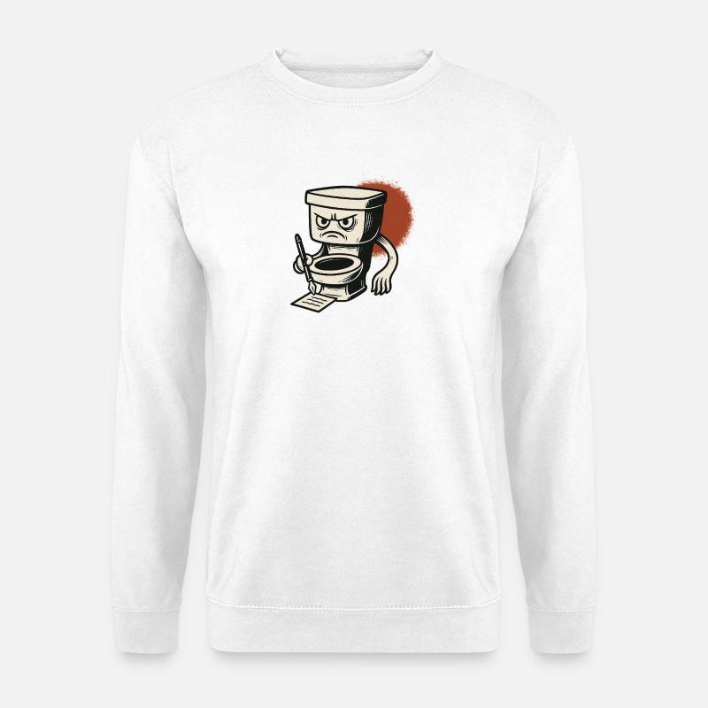 Wütende Toilette macht sich Notizen - Unisex Pullover - Weiß