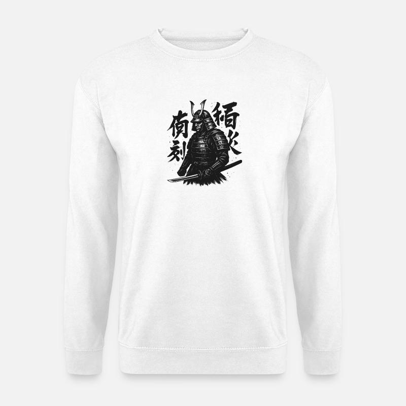 Samurai-Kalligraphie Kunst - Unisex Pullover - Weiß