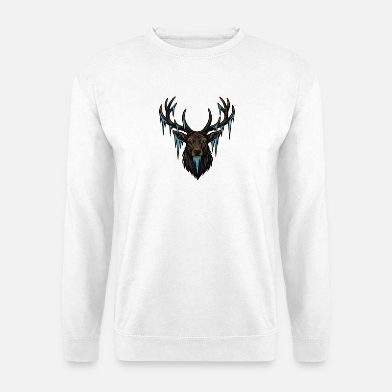 Eiszapfen Hirsch Kopf - Unisex Pullover - Weiß