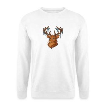 Cerf d’hiver avec glaçons - Sweat-shirt Unisexe - blanc - Devant