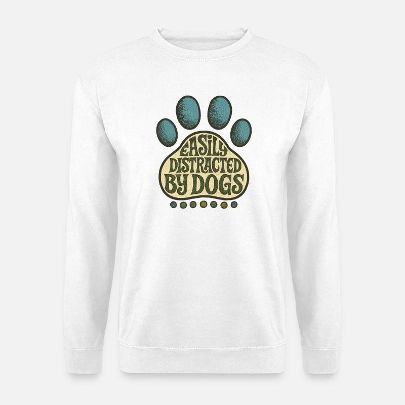 Leicht von Hunden ablenkbar - Unisex Pullover - Weiß