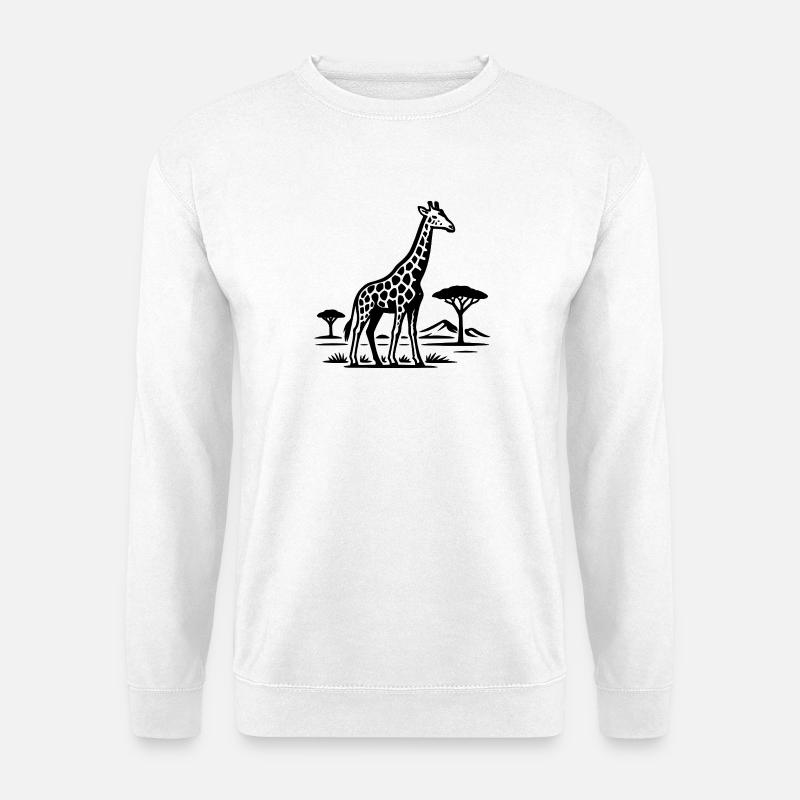 Giraffen-Silhouette im Savannen-Look - Unisex Pullover - Weiß