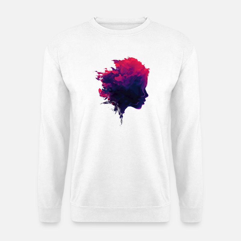 Crimson_Flow_Profile - Unisex Pullover - Weiß