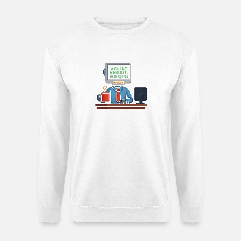 System Reboot Need Coffee - Unisex Sweatshirt - white