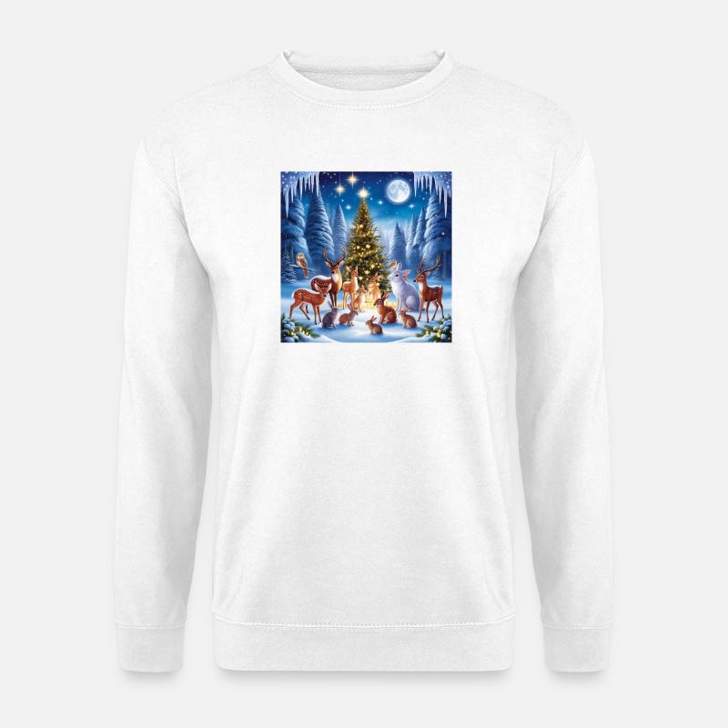 Winterwald Weihnachtstierzauber - Unisex Pullover - Weiß