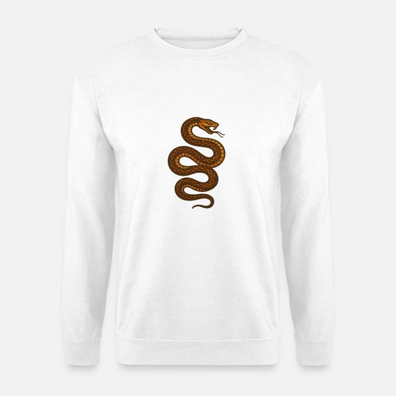 Braune zusammengerollte Schlange - Unisex Pullover - Weiß