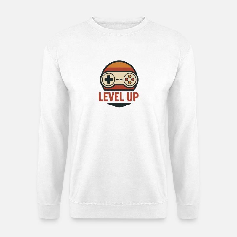 Level Up Retro Controller Graphics - Unisex Sweatshirt - white