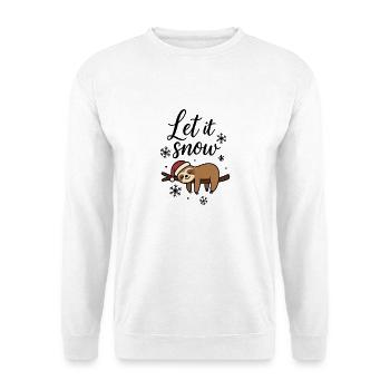 Cuddly Sloth Let it Snow Christmas Motif - Unisex Sweatshirt - white - Front