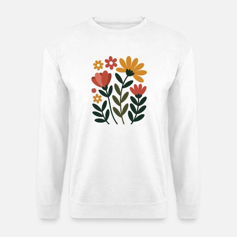 Boho Blumen – Blühende Harmonie - Unisex Pullover - Weiß