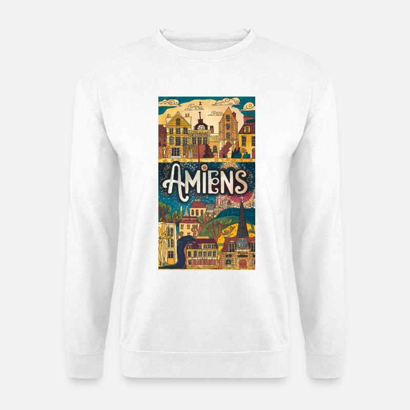 Amiens Stadtbild Laune Frankreich Stadt - Unisex Pullover - Weiß