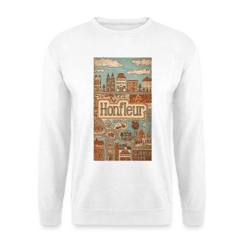 Honfleur Vintage Harbor Sketch France - Unisex Sweatshirt - white - Front