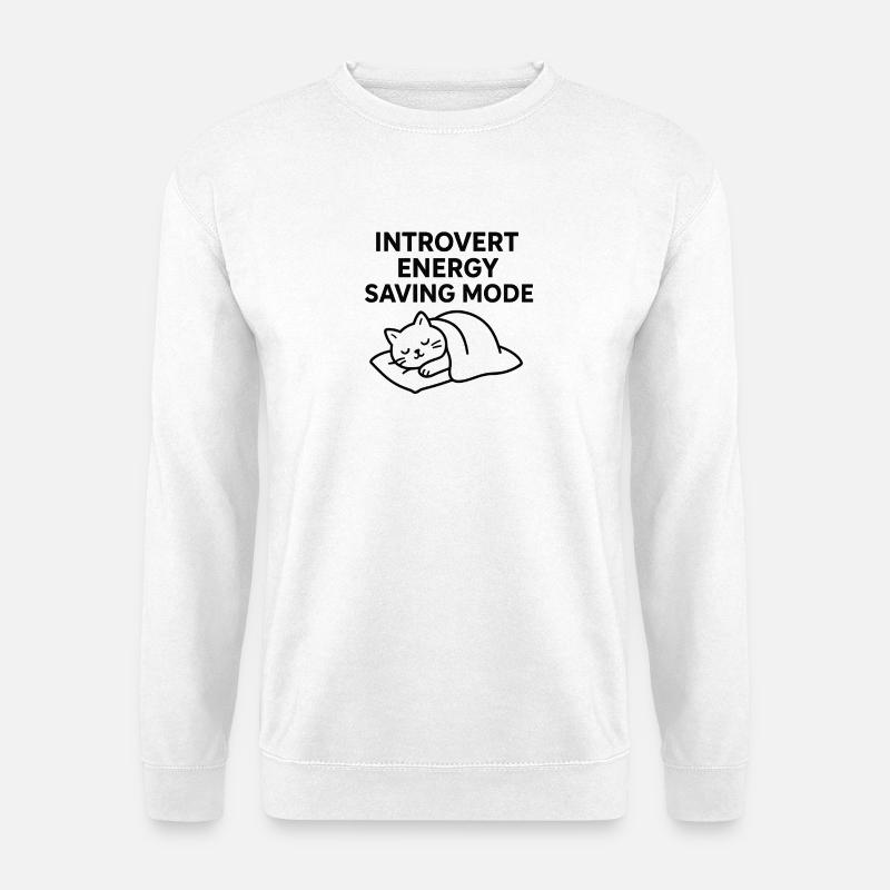 Power saving mode for introverts - Unisex Sweatshirt - white