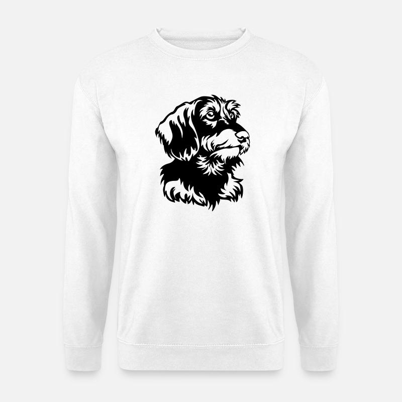 Dackel Kopf - Unisex Pullover - Weiß