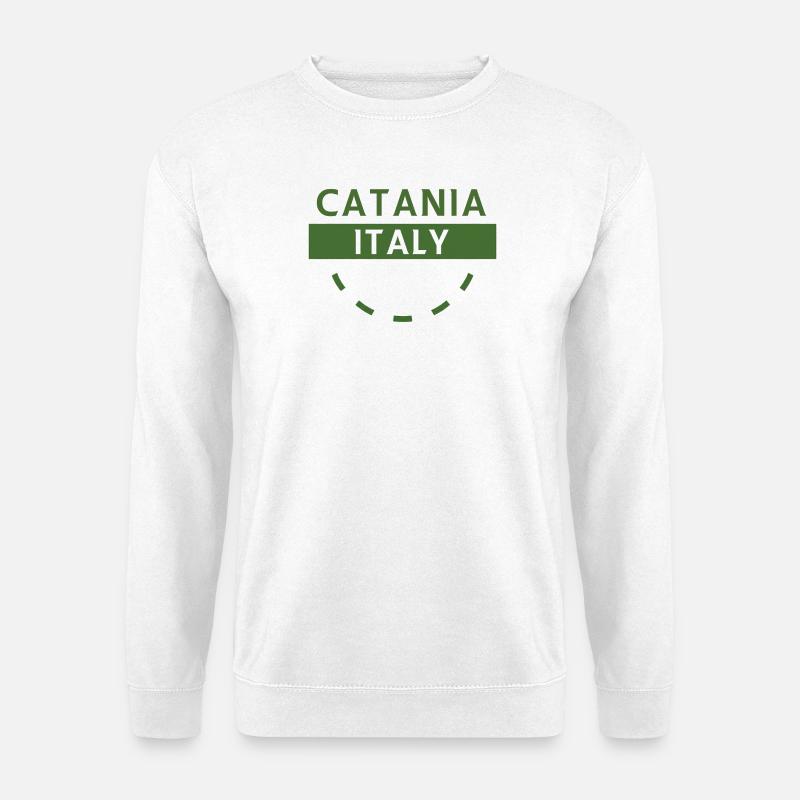 Catania Italien Grüne Plakette - Unisex Pullover - Weiß