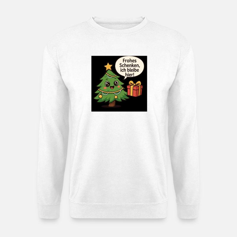 Fröhliches Schenken Weihnachtsbaum - Unisex Pullover - Weiß
