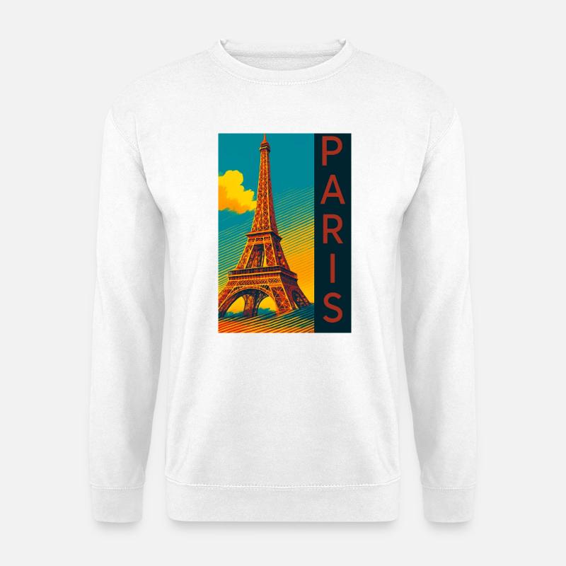 Paris PopArt Skyline Eiffelturm - Unisex Pullover - Weiß