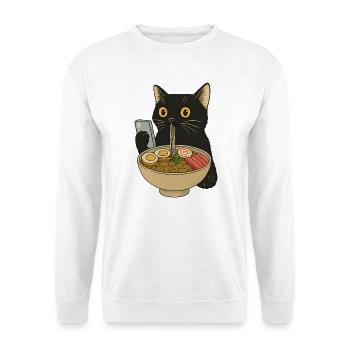 Chemise Ramen Cat Vintage – Cute Retro Kitty - Sweat-shirt Unisexe - blanc - Devant